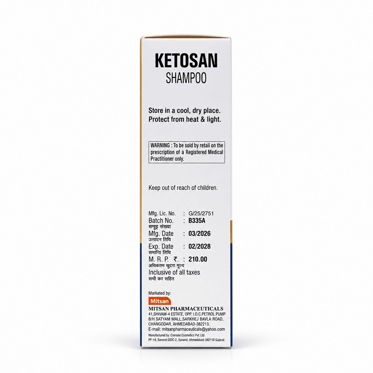 Ketosan Ketoconazole Shampoo 2% w/v 100ml