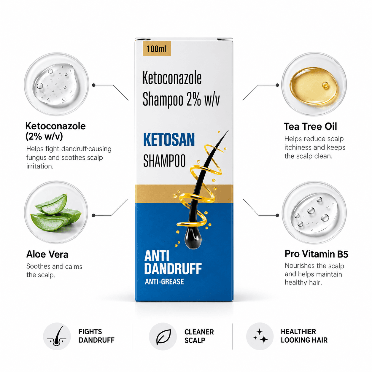 Ketosan Ketoconazole Shampoo 2% w/v 100ml