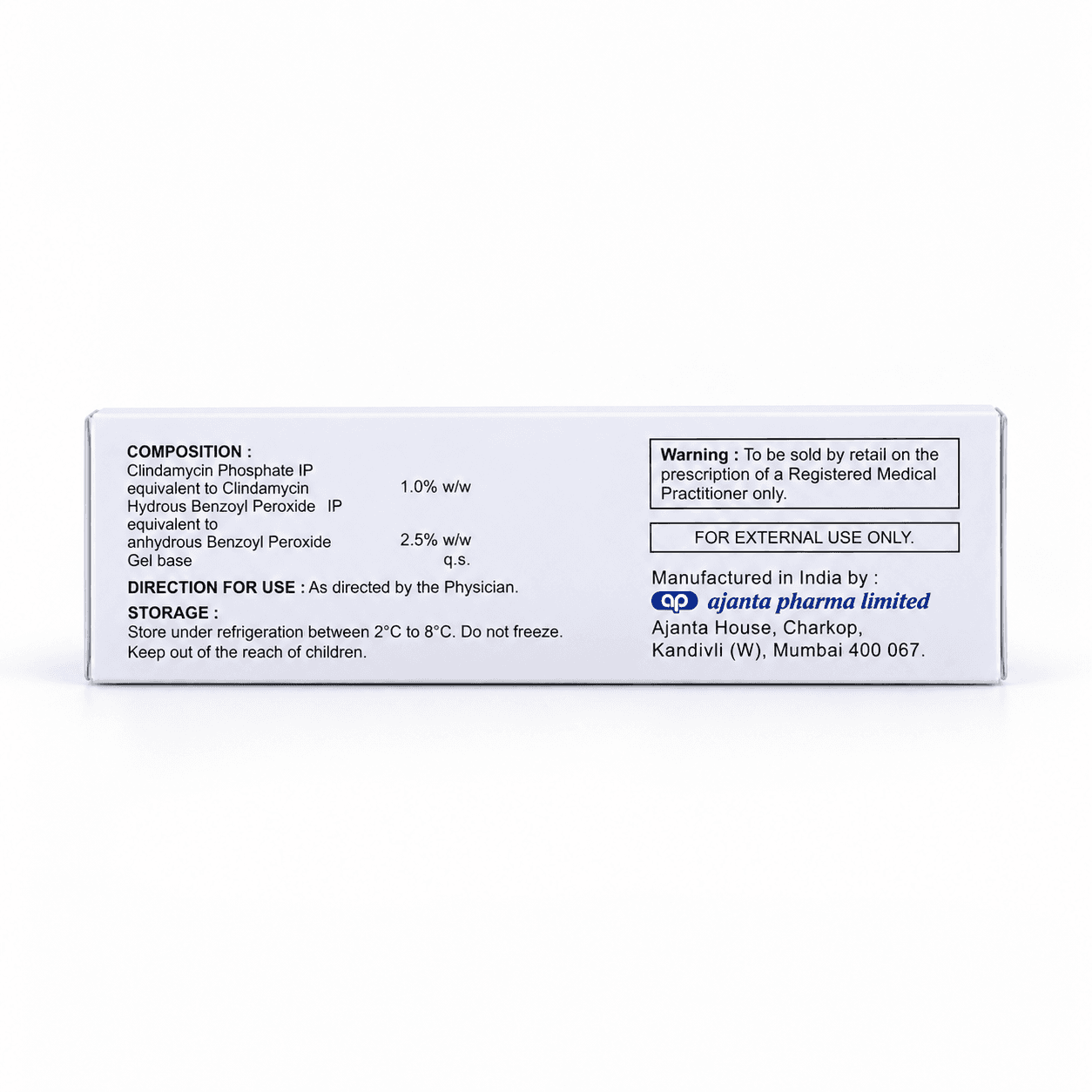 Peroclin gel 2.5% - mrp